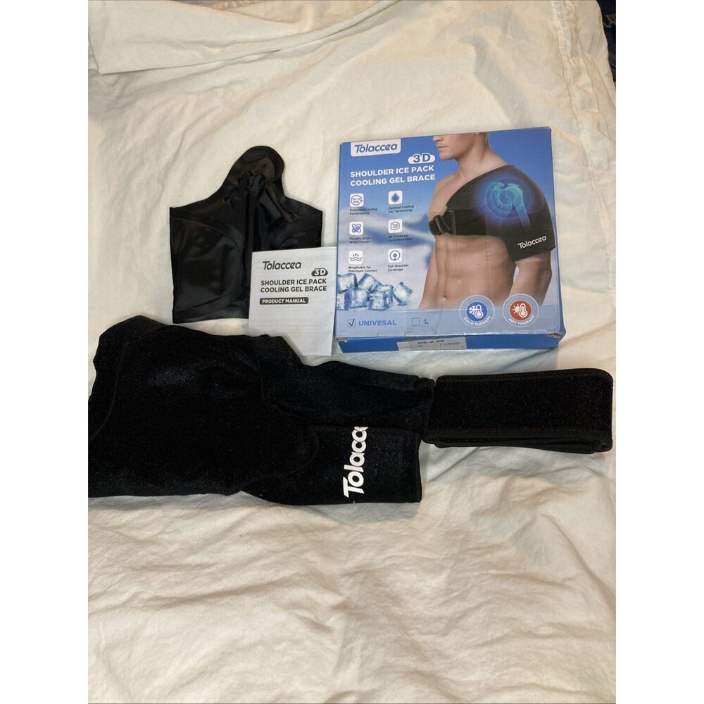 Tolaccea 3D Shoulder Ice Pack Cooling Gel Brace. For Rotator Cuff Pain Relief
